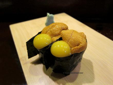 Uni Cups with quail egg