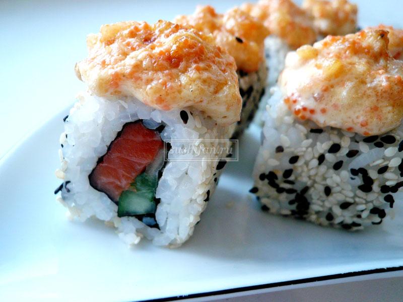 Горячие роллы рисом наружу | рецепт | sushifan.ru