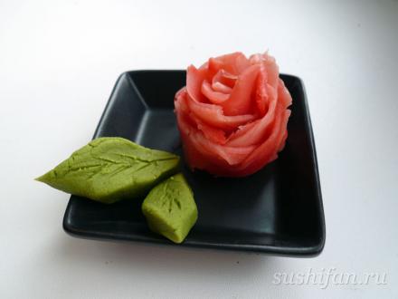 роза из имбиря | суши, роллы, сашими