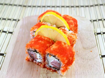 Ролл с подкопченным лососем и сыром | суши, роллы, сашими