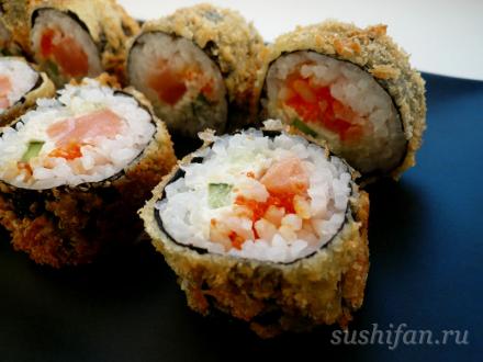 Горячие роллы с семгой | суши, роллы, сашими